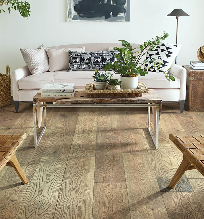 Living room hardwood flooring | Carpet City