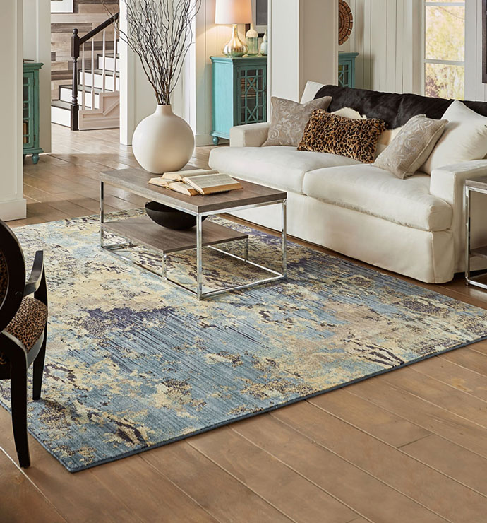 Area rug in living room | Carpet City